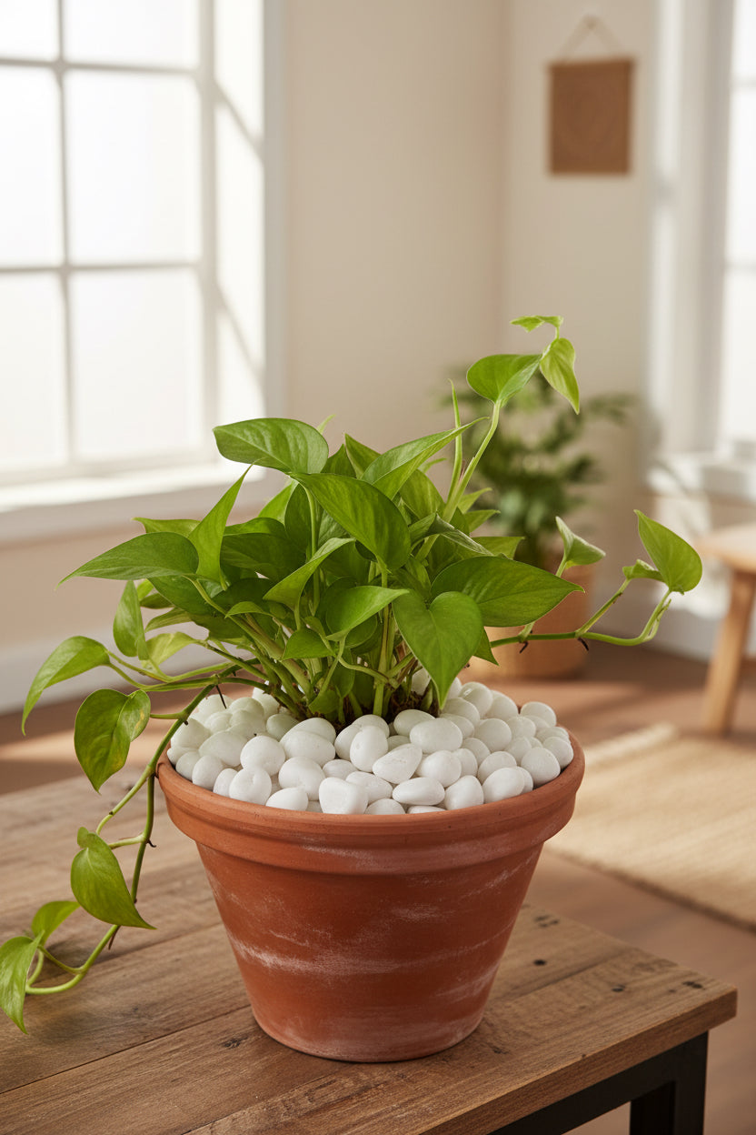 white pollished pebbles rodi