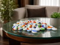 Tri-Coloured Glass Pebbles